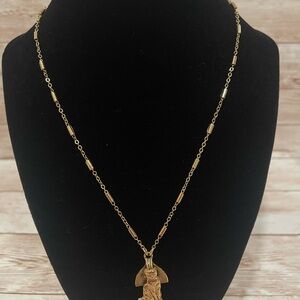 1928 Gold Necklace‎ with Artistic Pendant